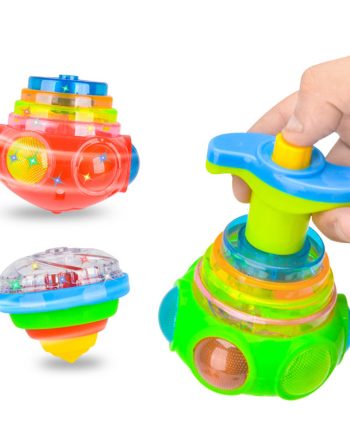 4039 xkyza1 Flashing Spinning UFO Top - Kids LED Gyroscope Toy