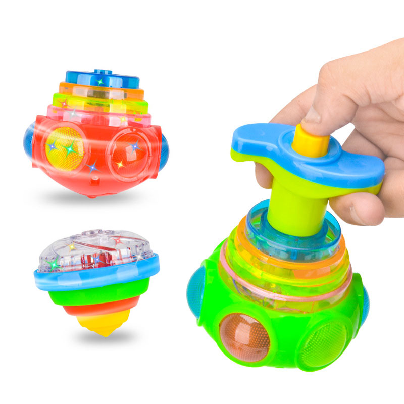 4039 Flashing Spinning UFO Top - Kids LED Gyroscope Toy